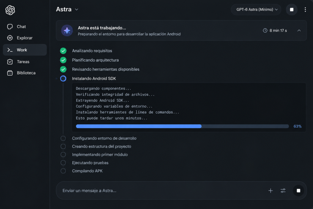 Procesos en la realizacion de la tarea por ChatGPT 6 Astra